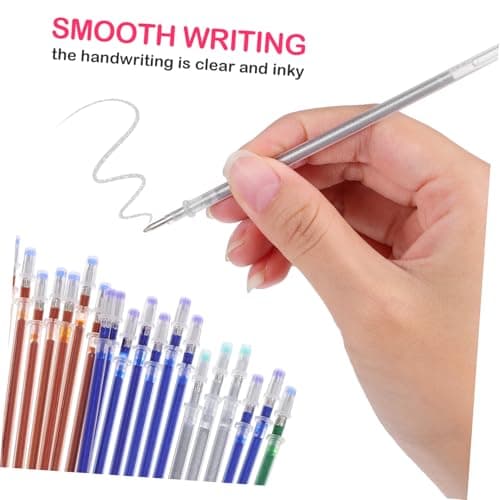 Operitacx 100 Pièces Recharge de Paillettes Stylo Gel Effaçable Noir | Brosse Scolaire Plastique