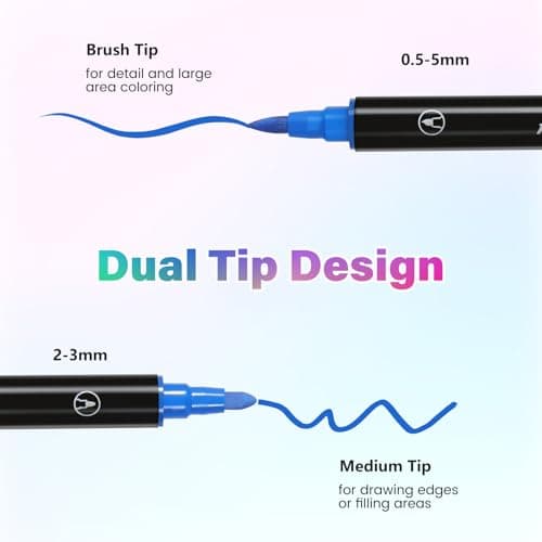 Diboniur 24 Couleurs Feutre Acrylique pour Adulte, Stylo Feutre Aquarelle Double Pointe Fine, Acrylic Marker pour Colori