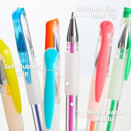 Shuttle Art 130 Stylos Gel Couleur pour Adultes - 130 Couleurs + Livre de Coloriage dans Mallette de Voyage - Artisanat,