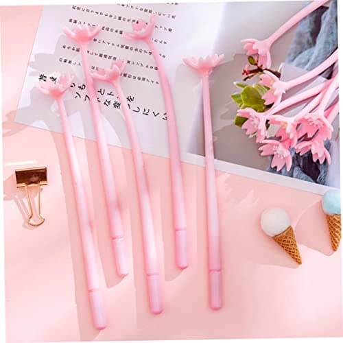 TEHAUX Stylos Gel Rose Créatifs Romantiques Avec Fleurs Fournitures Scolaires Bureau Étudiants