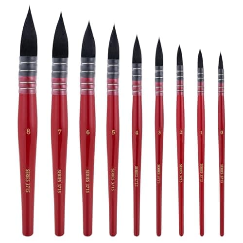 Set de 9 pinceaux Aquarelle pour Artistes