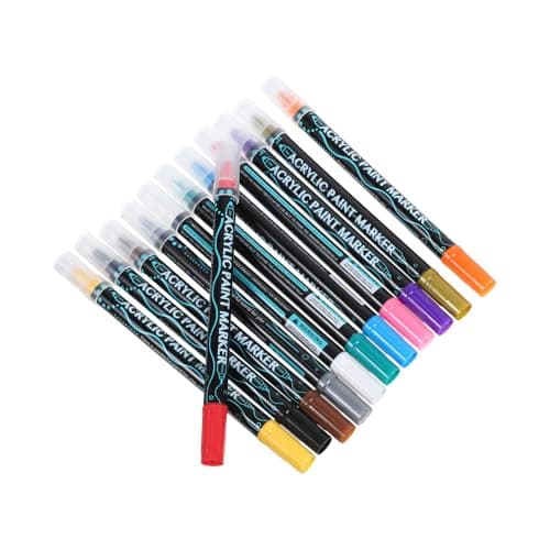 Marqueurs Acryliques Double Pointe Sewroro 12 Couleurs Pour Adultes Art Supplies Peinture Écriture Et Bricolage