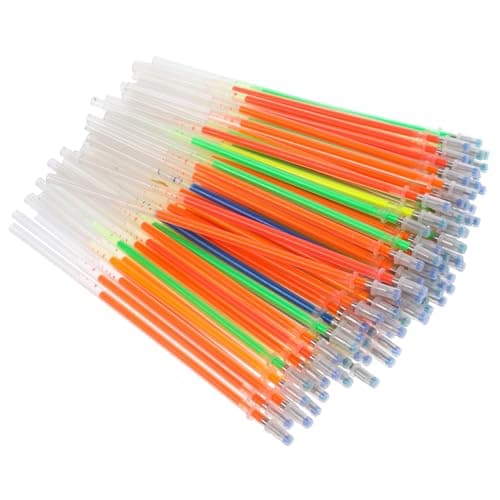 NUOBESTY Stylos Gel Décoratifs Lot de 2 Recharges Colorées pour Étudiants au Bureau et à la Maison - 100 Pièces