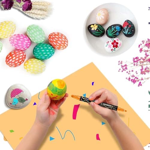 Betem Feutres Acryliques à Double Pointe 24 Couleurs, Stylos Marqueurs Peinture Acrylique pour Artisanat DIY, Peinture s