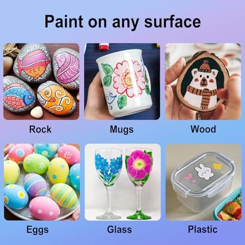 STATIONERY ISLAND Feutre Acrylique Marqueur Peinture pour Toute L'Artiste 36 Couleurs Pointe Fine & Pinceau Verre Papier