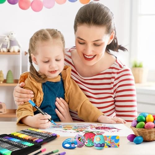 Marqueur Acrylique 72 Couleurs pour Adulte et Enfants - Double Pointe - Coloriage sur various surfaces - Bois, Verre, Cé