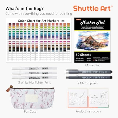 Shuttle Art 240 Feutres a Alcool Adultes Recycled Standard Coloriage Dessin