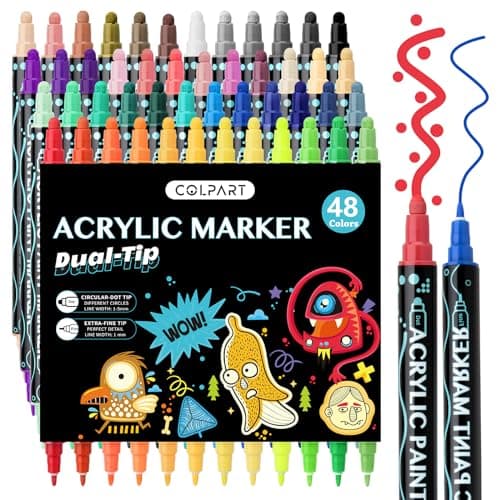 Marqueurs acryliques Colpart pour lettrage - marqueur peinture acrylique Colpart pour fabrication de cartes, peinture su — 48 colors