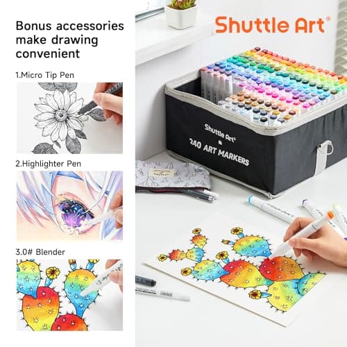 Shuttle Art 240 Feutres a Alcool Adultes Recycled Standard Coloriage Dessin