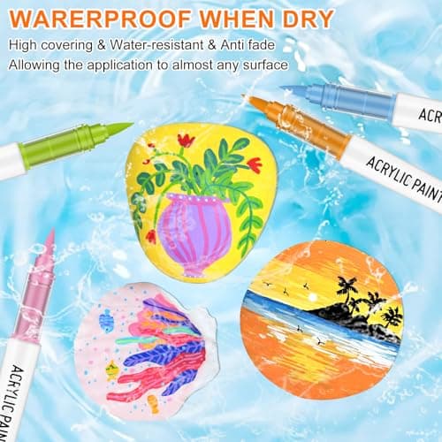 Lyuvie 81 Couleurs Acrylique - Marqueurs Peinture D'eau pour Artisans et Artistes en Pierres, Papier et Tissus - Acrylic