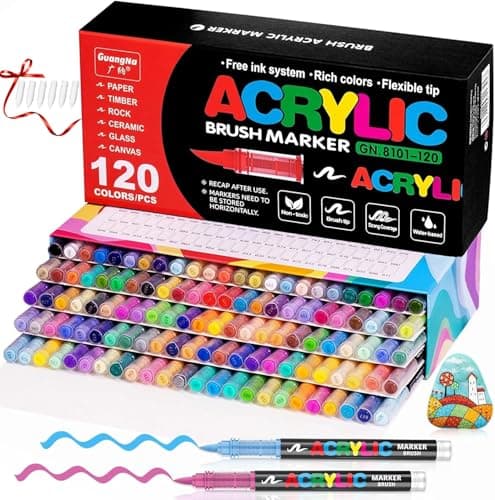 Marque VAKKI Stylos Acryliques Couleurs pour Adultes | Pierre, Calligraphie, Bois | Toile, Verre | 168 Couleurs Fluides — 120