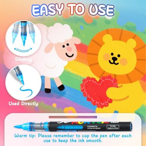 Feutres acryliques Snookids 120 Couleurs - Idéal pour Dessiner sur Papier, Verre et Céramique - Feutres Coloriage Adulte