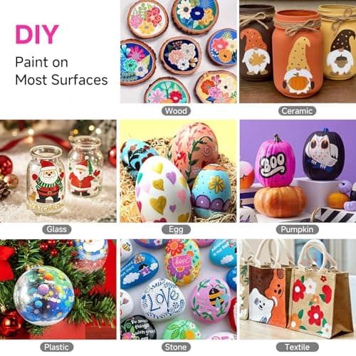 Marqueur Acrylique 72 Couleurs pour Adulte et Enfants - Double Pointe - Coloriage sur various surfaces - Bois, Verre, Cé