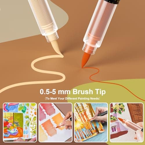 TrendGate Acrylique Brun Feutre 36 Couleurs Marqueur Multisurface Verre Papier Bois Céramique Metallique Textile Oeuf