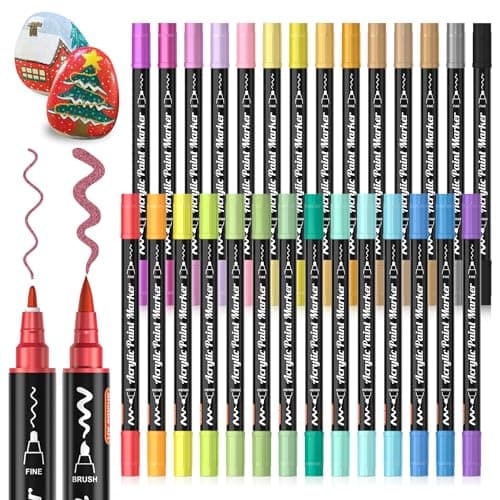 Marqueur acrylique métallique Shuttle Art 28 feutres pour calligraphie et bricolage Global Recycled Standard