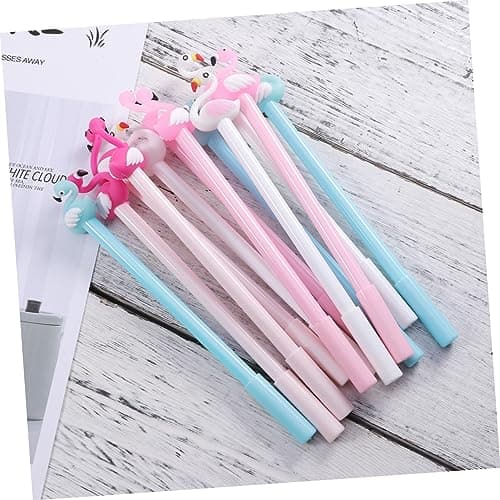 NUOBESTY Stylo à Encre Gel Rose pour Étudiants et Bureau | Design Cartoon Noir-Rose-Bleu | 24pièces | Idéal pour l'école