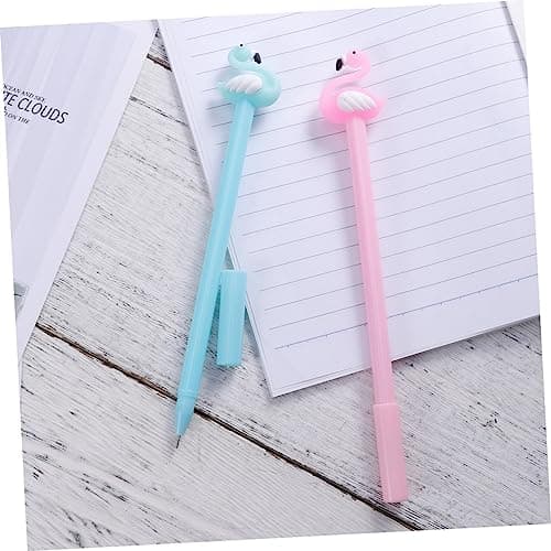 NUOBESTY Stylo à Encre Gel Rose pour Étudiants et Bureau | Design Cartoon Noir-Rose-Bleu | 24pièces | Idéal pour l'école