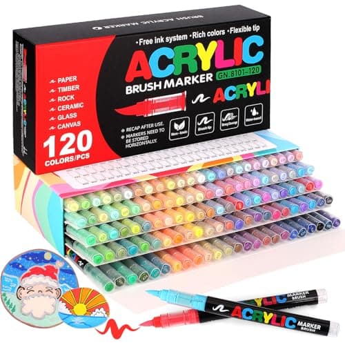 Laconile 120 Couleurs Feutre Acrylique, Accessoires Artistiques pouradultes, Art, Calligraphie, Tableaux, Verre, Céramiq