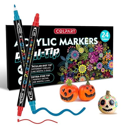 Marqueurs acryliques Colpart pour lettrage - marqueur peinture acrylique Colpart pour fabrication de cartes, peinture su — 24 couleurs