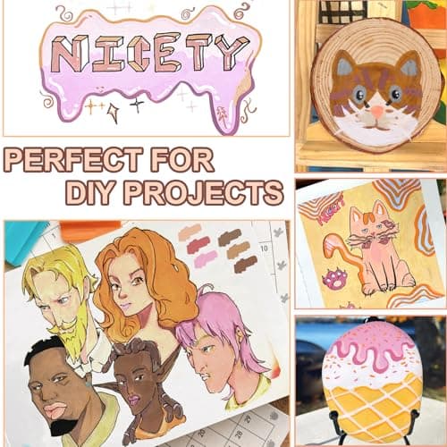 Feutres acryliques NICETY 32 couleurs double pointe pour peinture - Idéal pour adultes (peau) - 0.5 à 5 mm