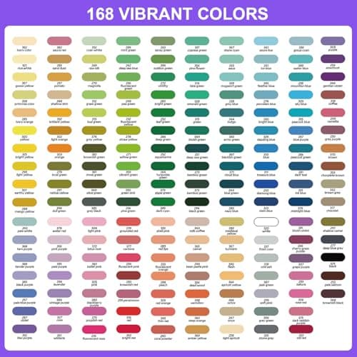 TrendGate 168 Couleurs Feutre Acrylique, Marqueur Peinture Acrylique Pinceau Pour Tous Types de Supports, Artiste Amateu
