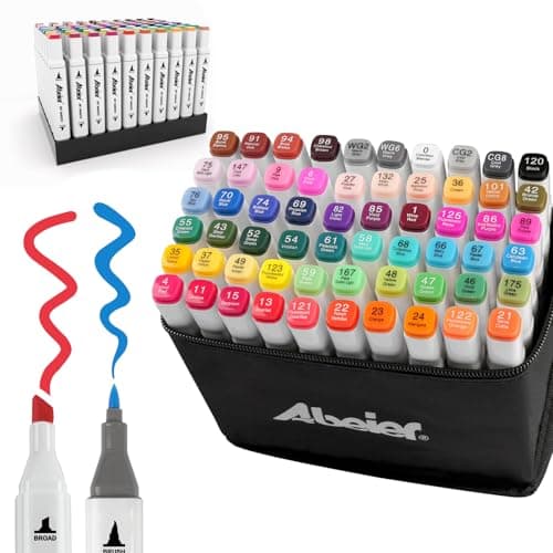 Feutre a alcool 168 couleurs marqueur permanent double pointe pouradultes dessin graffiti DIY art esquisse — 60 Brush
