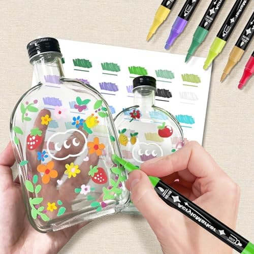 Dictien 24 Couleurs Feutres Acrylique Adultes, Séchage Rapide & Anti-Taches, Non Toxiques & Sans Odeur | Artistes & Bric