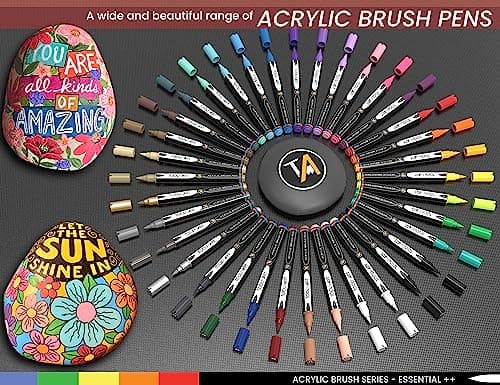 Lot de 36 marqueurs acryliques souple 1-7 mm non toxiques pour lettrage et art