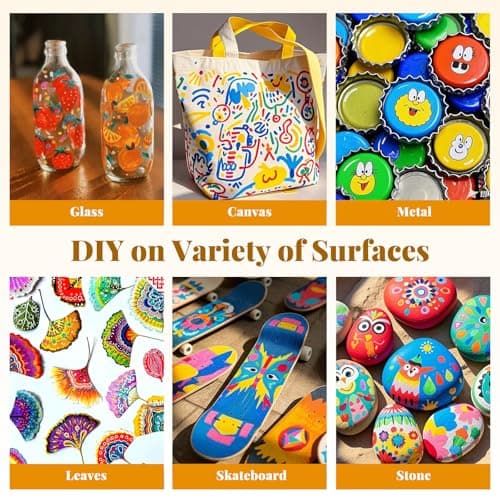 Gelanty - Feutres Acryliques 100 Couleurs Bois Toile Verre Céramique