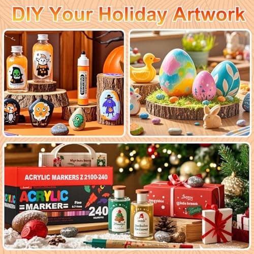Laconile 240 Couleurs Feutres Peinture Acrylique - Idéal pour Artistes Amateurs et Professionnels - Marqueur Peinture Mu