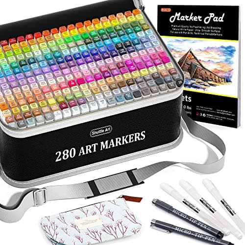 Shuttle Art 240 Feutres a Alcool Adultes Recycled Standard Coloriage Dessin — 280 Couleurs