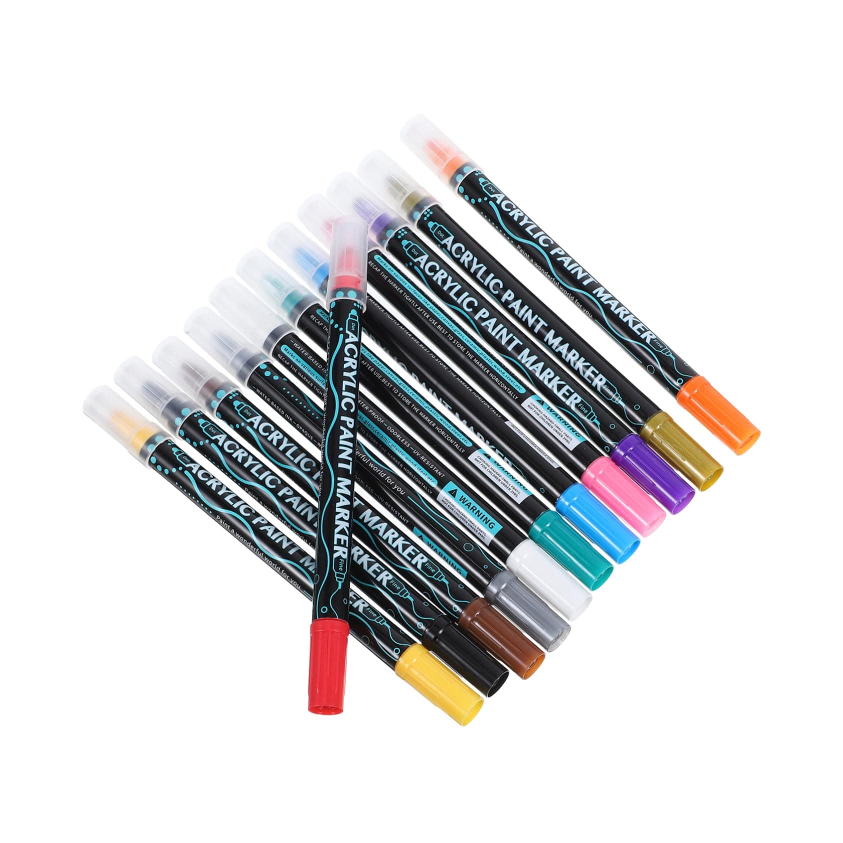 Marqueurs Acryliques Double Pointe Sewroro 12 Couleurs Pour Adultes Art Supplies Peinture Écriture Et Bricolage