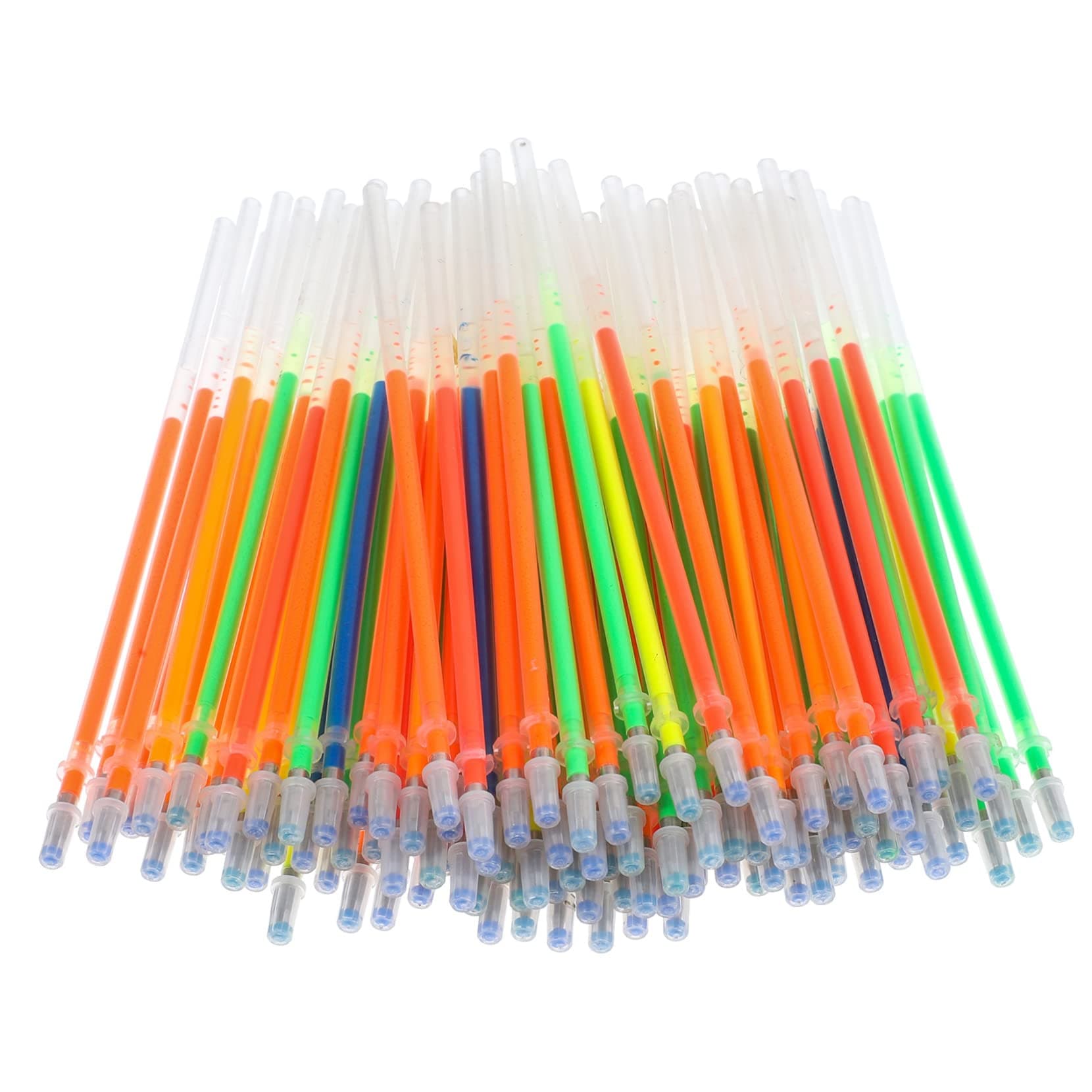 SEWACC 100 Pièces Lot Recharges Stylos Gel Fluorescents Multicolores pour Professionnels et Étudiants - Sans Fuite et Po